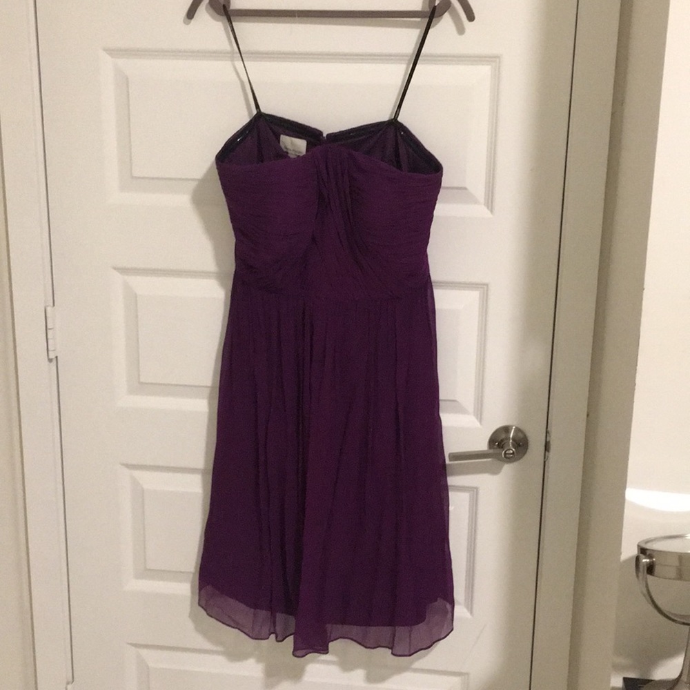 Purple strapless dress